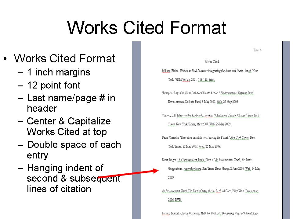 Do work cited page research paper